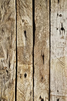 Closeup of beat-up and weathered wooden planks