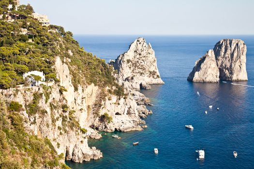 Summertime at Capri, beautiful isle in Naples Gulf, Italy