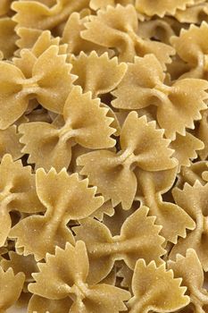 whole grain farfalle pasta close up