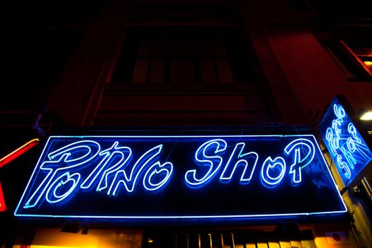 Paris - Detail of sexy shop sign, no copyrighted logo
