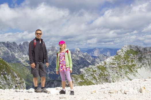 tourists  in the Julian Alps (Slovenia)