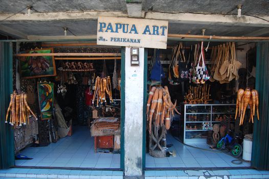 Papua art gift shop in Jayapura, Indonesia