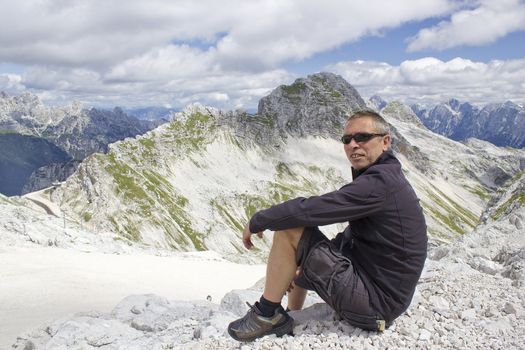 tourist  in the Julian Alps (Slovenia)