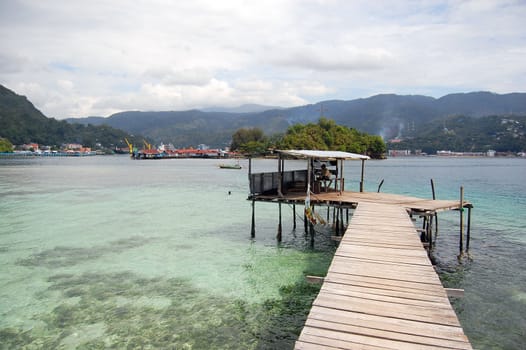 Timber pier near at Jayapura,West Papua, Indonesia