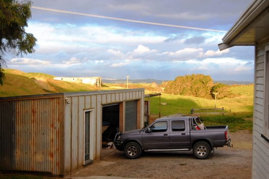 Car at rural area, Dargaville, New Zealand