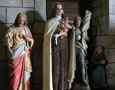 Group of Saints (19th century) in the parish church of Lacommande, France, on the pilgrims route to Santiago