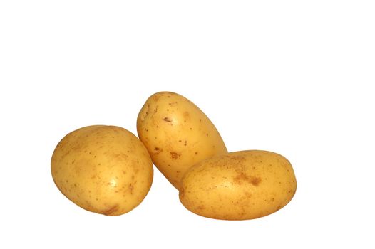 Three nice potatos isolated