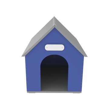 Front view of doghouse on white background