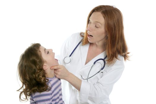 Doctor pediatrician woman medical exam little girl