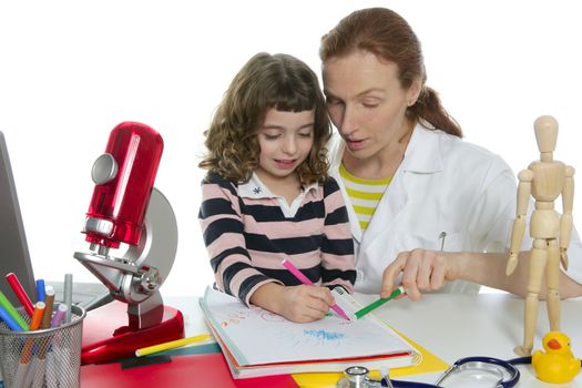 doctor natural sciences teaching pupil at school