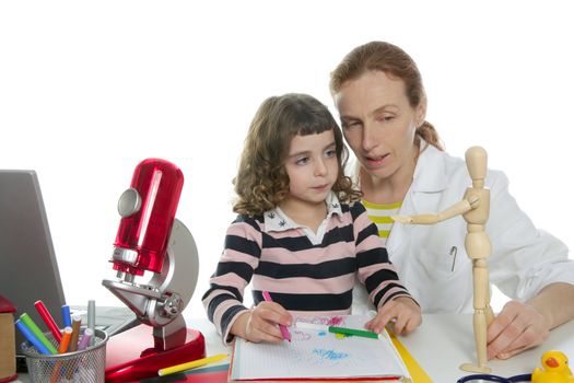 doctor natural sciences teaching pupil at school