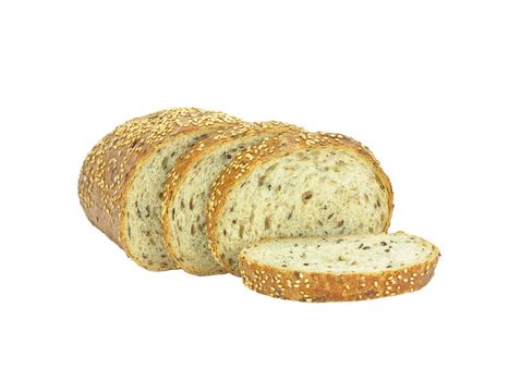 isolated loaf of baked bread with sesame seeds