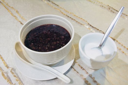 Bubur Pulut Hitam Black Glutinous Rice Sweet Dessert with Coconut Milk