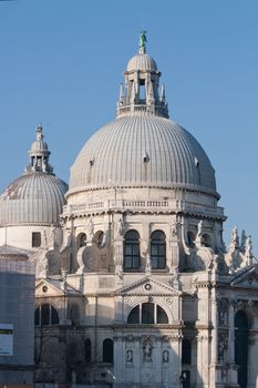 Architecture of Santa Maria Della Salute Church at Grand canal Venice Italy