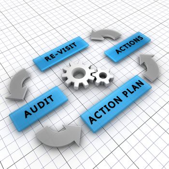 Four steps of the audit process in order to audit a company