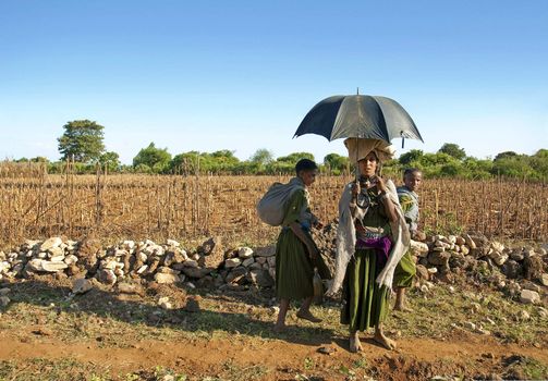 tribal girls near bahir dar in ethiopia 