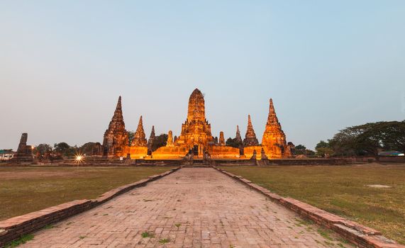 Sunset  at Chaiwatthanaram Temple, Ayutthaya, Thailand