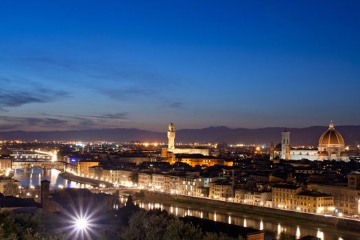 Aerial view of Florence or firenze with duomo cathedral Italy