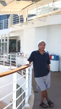 African American male on a cruise ship vacation.