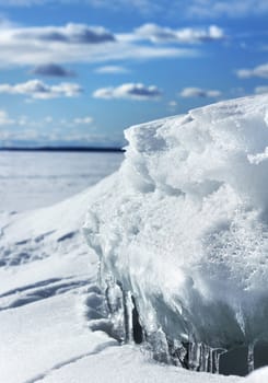 Melting snow and ice, weather concept climate background