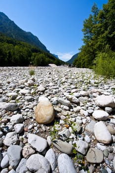 Dry River Bed in the Bavarian Alps, Germany