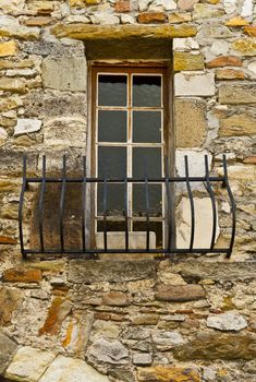 Window in Viviers, the Department de l' Ardèche in the Region Rhône-Alpes