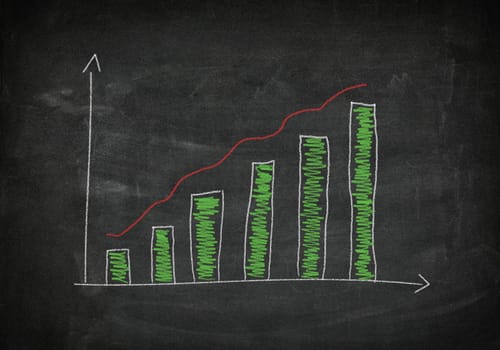 Blackboard with a diagram chart