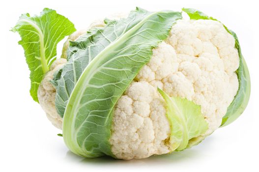 Cauliflower isolated on white background.