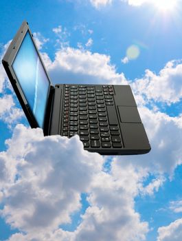 Cloud Computing Concept - Notebook on Blue Sky