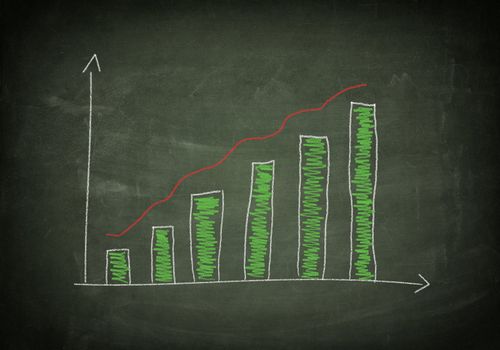 green Blackboard with a diagram chart