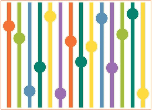 Spring background with colorful straws with balls vertically aligned