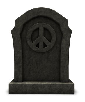 pacific symbol on a gravestone - 3d illustration