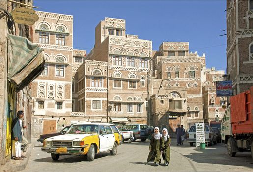 sanaa city old town in yemen