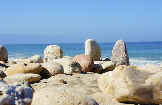 Rock formation with the ocean in the background