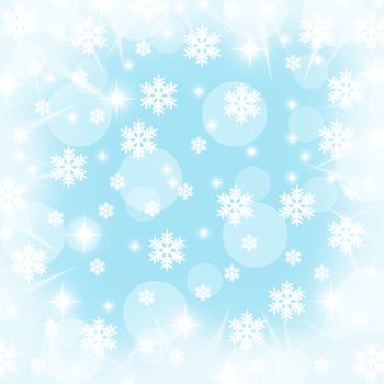 christmas snowflake and stars illustration background