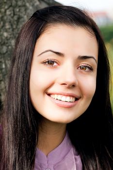 portrait of beautiful young women in nature