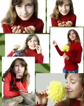 Six photos of the young nice girl