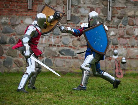 Struggle medieval knights. Show in Kaunas