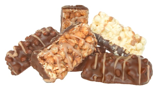 The Chocolate sweetmeats on white background.