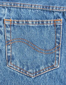 The top part of jeans on a white background.