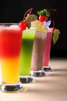 Various healthy juice drinks
