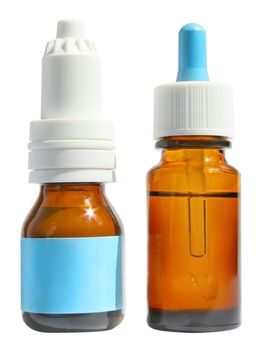 Medicine for a cold on a white background.