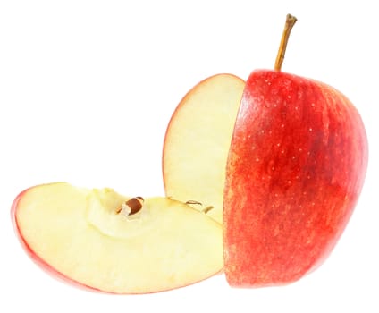 Ripe apple on a white background.