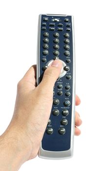 Hand with the board from the TV.