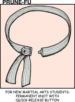 Martial arts uniform belt with detach button in Prune-Fu comic strip 4