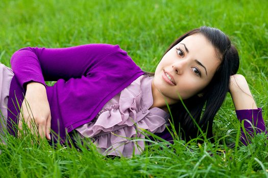 portrait of beautiful young women in nature