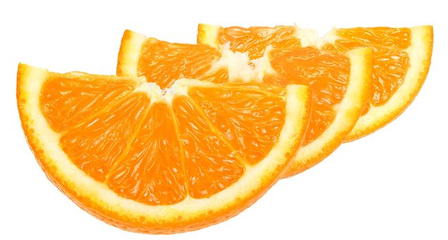 Ripe tangerines on a white background