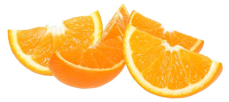 Ripe tangerines on a white background