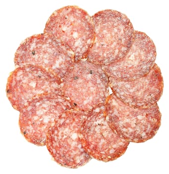 Sausage on a white background.