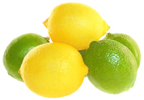 The lemon on a white background.